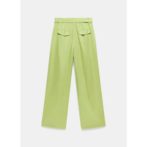 Mint Velvet Green Linen Belted Trousers